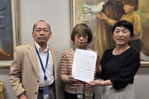 石綿被害救済推進協議会の創設と、国の責任による中皮腫治療研究を陳情