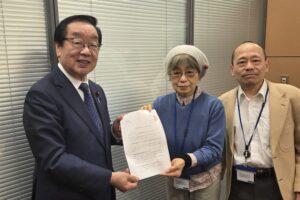 渡辺博道衆院議員に、石綿救済法改正を陳情